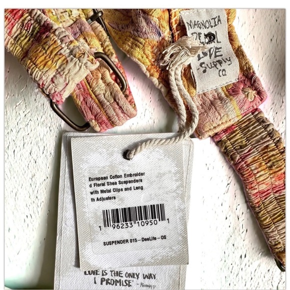 Magnolia Pearl RARE Embroidered Sold Out Limited Shea Suspenders In Deelite NWT - Picture 3 of 9